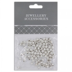 Spacer Beads 4mm Bright Silver Plate Pack 100